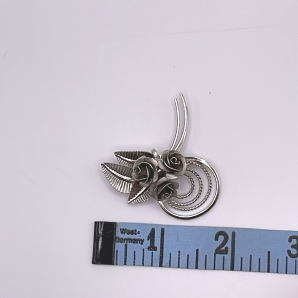 Bond Boyd Sterling Signed Roses Pin Brooch - Picture 8 of 9